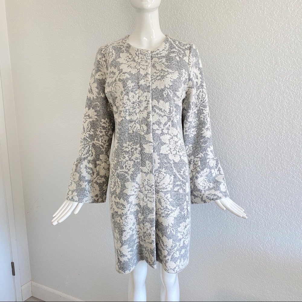nanette lepore lace pattern knit coat